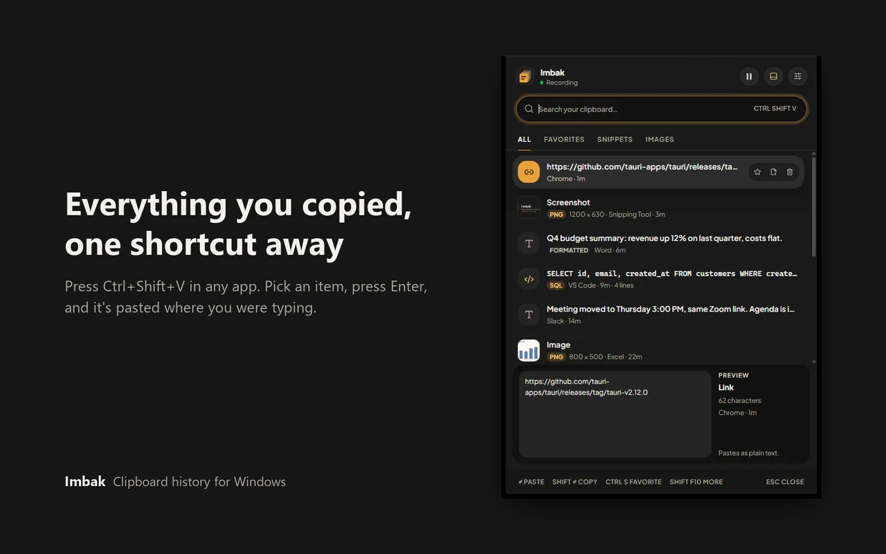 Everything you copied, one shortcut away